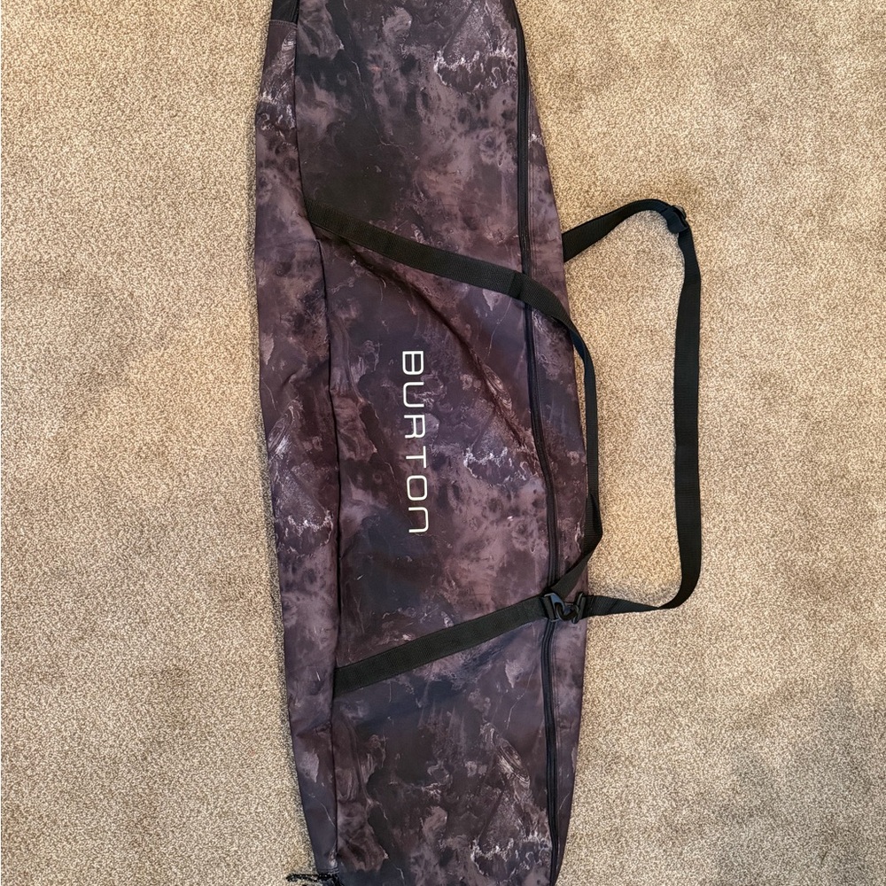 Burton 156cm Snowboard Bag Travel Case w Shoulder Strap – Black Marble